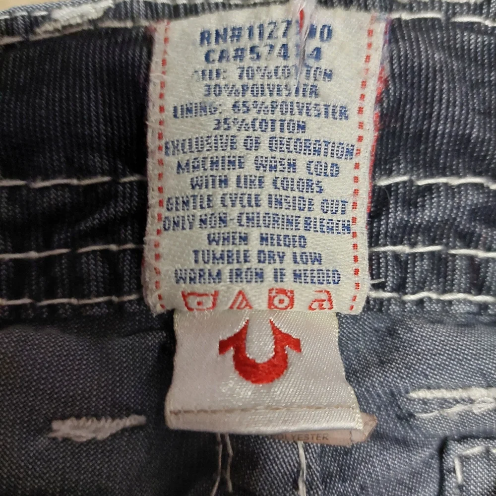 True Religion ISAAC Big T Faded Anthony Cut Off Cargo Shorts Mens 28